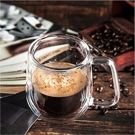 Tasse Double Paroi - - 4pcs - Verre Transparent - 250 ML - Design Contemporain (1/4)