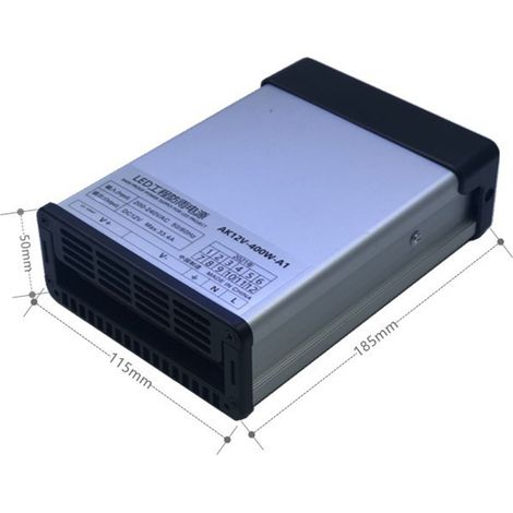 Alimentation 12 V 400 W étanche à la pluie, alimentation à découpage 12 V 400 W pour enseignes lumineuses publicitaires extérieures (1/5)