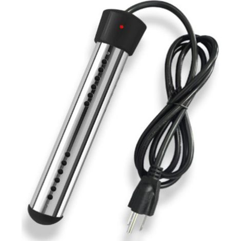 Chauffe-eau à immersion 1500 W avec grille de protection en acier inoxydable, portable, électrique, submersible, prise américaine, noir (1/5)