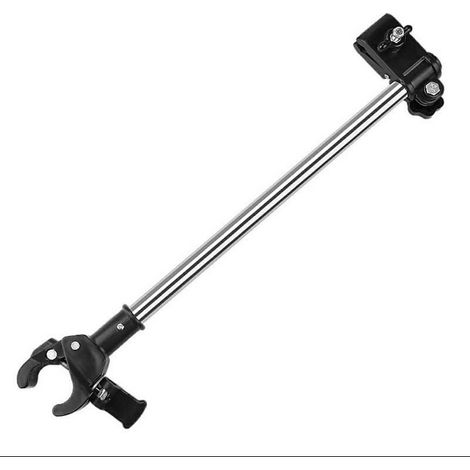 Soporte universal para paraguas, soporte retráctil para paraguas, fabricado en acero inoxidable grueso, apto para bicicletas, sillas de ruedas y cochecitos de bebé. (1/5)