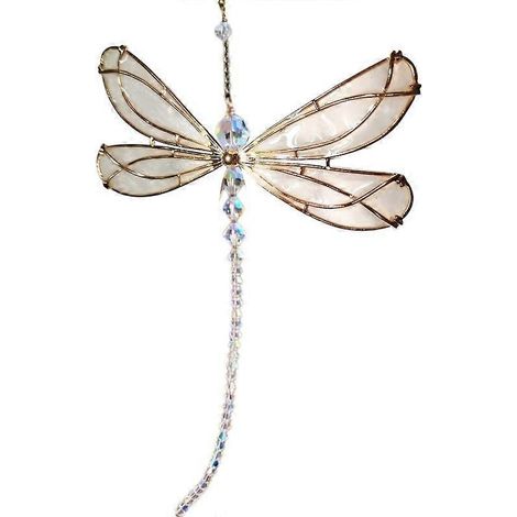 Cristal Libellule Suspendue Mobile Attrape-Lumière Décoratif Pendentif Fête Noël - Style 1 (1/4)