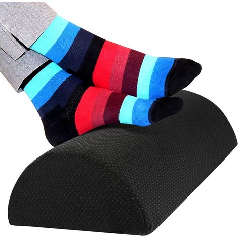 1 Repose-pieds ergonomique, mousse haute densité, design demi-cylindre, anti-dérapant, bureau et maison (1/5)