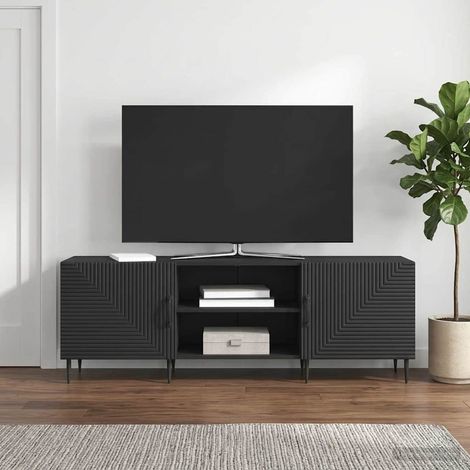 vidaXL Meuble TV Noir 150 x 31 x 50 cm Bois d'ingénierie (1/5)