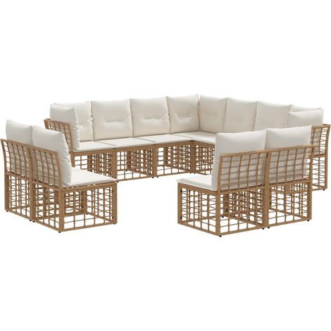 Outdoor-Sofagarnitur Natur Polyester vidaXL