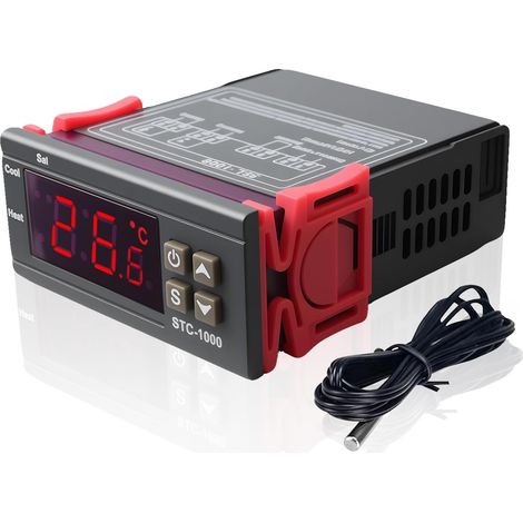 Régulateur de Température STC-1000 - 1 Unité - ABS - Chauffage et Refroidissement - Aquarium et Frigo - Noir (1/5)