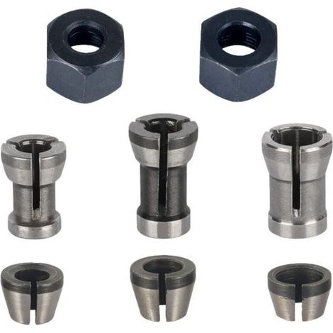 Mandrino per fresatrice - Confezione da 8, pinza per mandrino a filo (6 mm, 6,35 mm, 8 mm), morsetto per fresatrice (1/4)