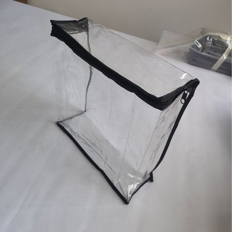 Set di 5 sacchetti di plastica trasparente con cerniera, adatti per riporre la biancheria da letto.