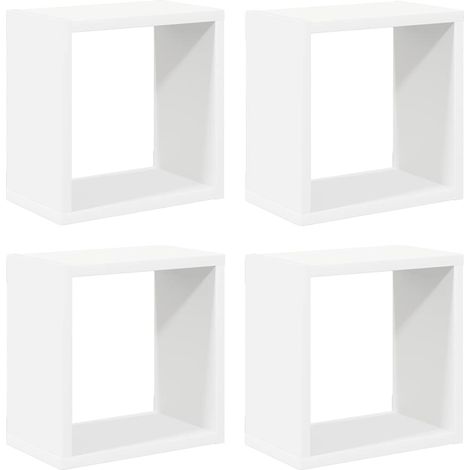 Étagères cube murales 4 pcs Étagères flottantes Blanc 26x15x26 cm