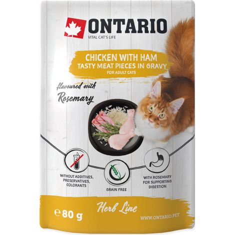 Poulet aux herbes, jambon, riz et romarin en sauce Ontario CAT 80 g