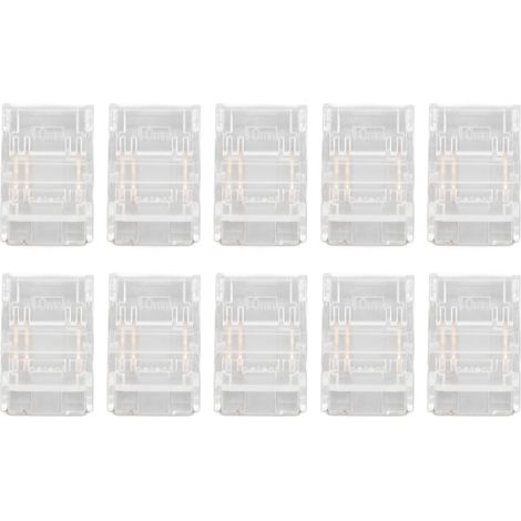 Lot 10 connecteurs COB – bande à bande – connexion rapide – 3 broches 10mm – sans soudure – pour bandes lumineuses
