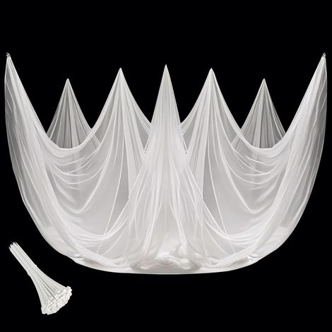 3 x 6 m Moustiquaire pour Balcon, Filet de Protection, à Monter Soi-même pour Pavillon Fenêtre Lit et Jardin Blanche (1/5)