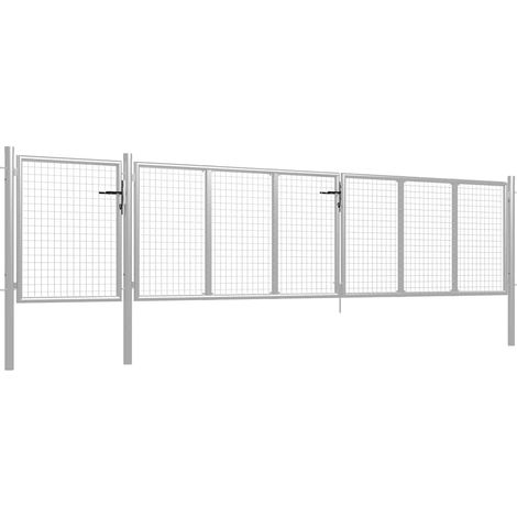 Maison Exclusive - Cancello da Giardino in Acciaio 500x100 cm Argento (1/5)