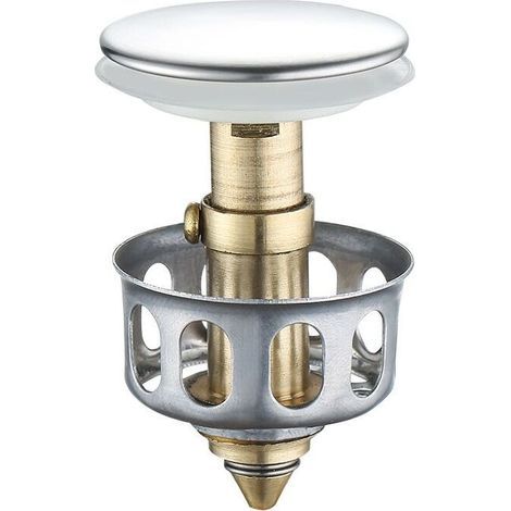 2 Pièces Filtre Universel pour Lavabo,Bassin à Noyau de Rebond en Acier Inoxydable, Filtre D'évier pour Lavabo, Bouchon de Vidange avec Crépine avec Panier, pour Salle de Bain de Cuisine, 35 mm (1/5)