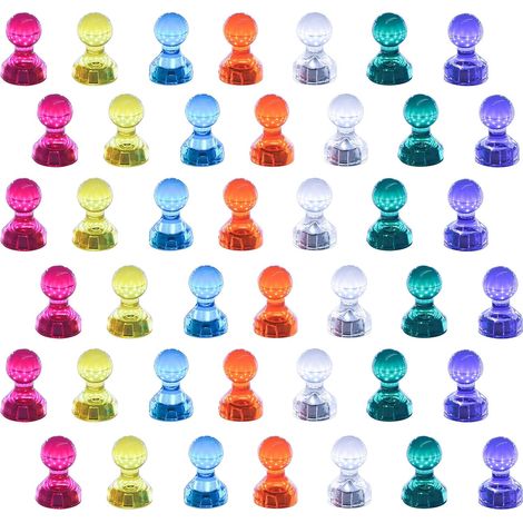 42 pezzi magneti per frigorifero lavagna bianca, forti puntine magnetiche per frigorifero lavagna cancellabile a secco bacheca colori assortiti (42)- (1/5)