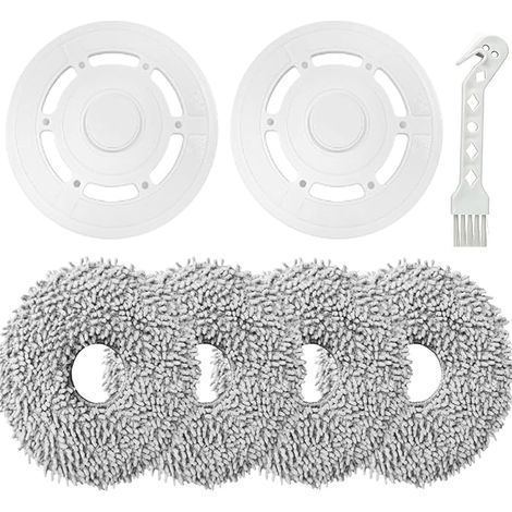 Lot de 4 lingettes de nettoyage avec 2 supports de rechange pour aspirateur robot Ecovacs Deebot T20 Omni / T20e Omni (4 + 2 pièces) (1/5)