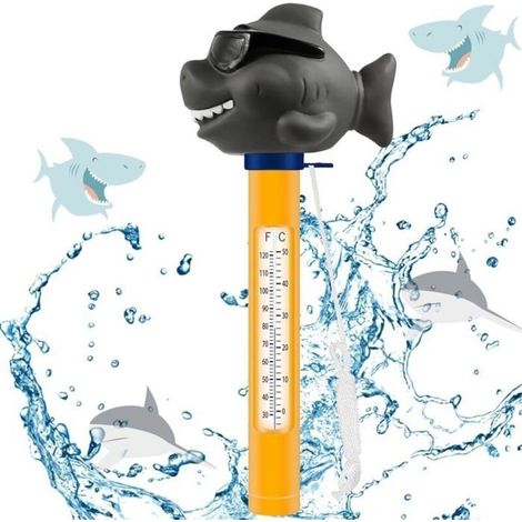 Solarbetriebenes Poolthermometer, schwimmendes Thermometer mit Trageschlaufe, nachts gut ablesbar, geeignet für Schwimmbäder
