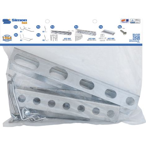 Simon Rack - Accessoires pour panneau d'atelier 9 pièces