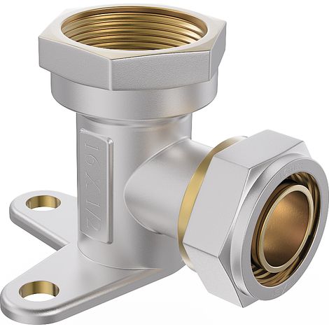 Mexen PEX-S gomito a compressione da parete con flangia PEX 20 x 1/2 GF - W97228-2012F-00