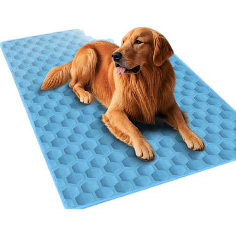 Kühlmatte für Haustiere – Kühlmatte aus Eisseide für Hunde und Katzen – Tragbare und waschbare Decke (1/4)