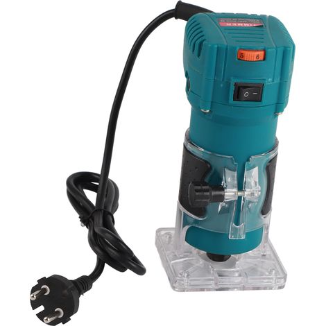 Défonceuse électrique pour bois, 6 vitesses, rainurage, découpe, ébarbage, machine bleue 800 W