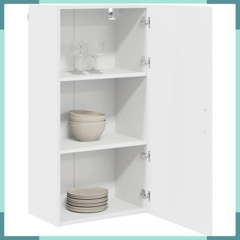 885479 Armoire de cuisine avec étagère Blanc brillant 50 x 31 x 100 cm (1/5)