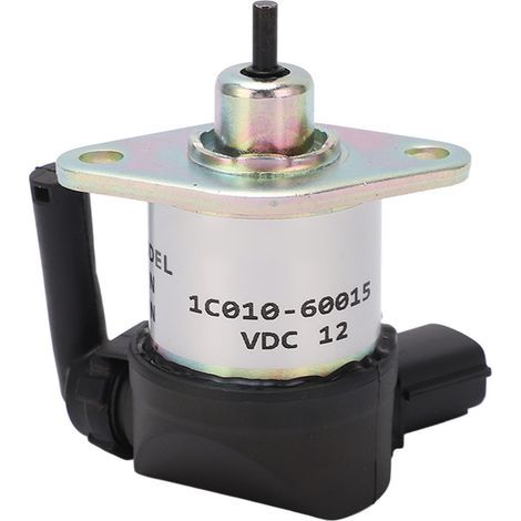 1C010-60015 Kraftstoffabsperrventil, Kraftstoffabsperrventil aus Aluminiumlegierung für Kubota V1505 V3300 DC12V. (1/5)