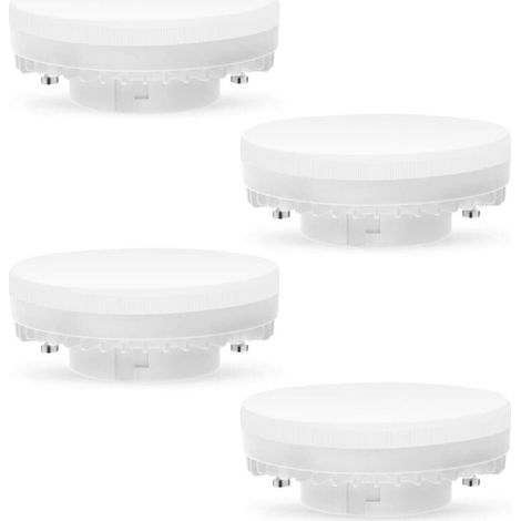 GX53 LED-Lampe, 7 W, 3000 K, warmweiß, nicht dimmbar, flimmerfrei, ersetzt 50-W-Halogenlampen (GX5.3) oder 9-W-/13-W-Energiesparlampen (CFL), 560 Lumen, 120° Abstrahlwinkel, 4er-Pack