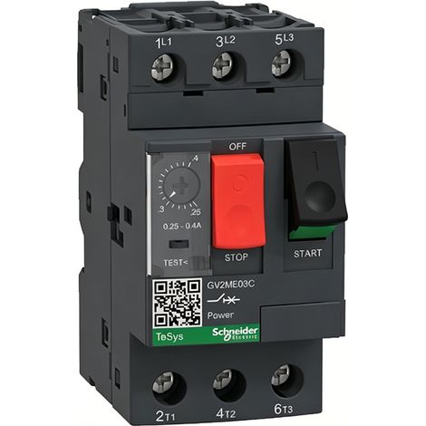 Disjoncteur moteur Schneider TeSys GV2ME03C 0,25 à 0,4A – Protection magnétothermique pour micro pompe piscine hôtel rail DIN