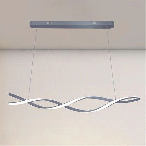 TRADE SHOP - Lampadario Led Sospensione 48w Argento Spirale Ondulato Vortice Intrecciato Luce 4000k 32521 -