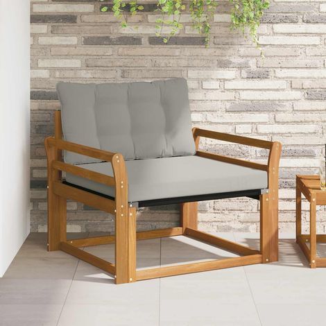 Outdoor-Sofagarnitur Massives Akazienholz und Textilene Natur (1/5)
