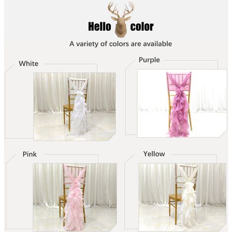 Décoration de dossier de chaise pour mariage en extérieur, fleurs pour dossier de chaise, décoration de mariage européenne, fil long pour dossier de chaise (1/5)