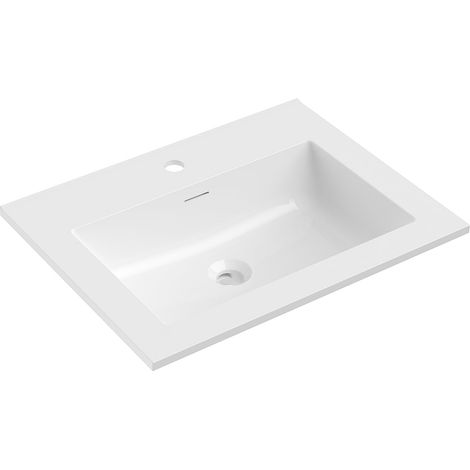 Mexen Otis lavabo empotrado en encimera 61 x 46,5 cm, blanco brillo - 25186000 (1/3)