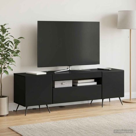 Irovami LED TV Stand Black Engineered Wood (1/5)