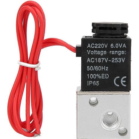 Direktwirkendes Magnetventil für Wasser, Luft und Öl, 2-Wege, 3-Positionen, Gehäuse aus Aluminiumlegierung, G1/8 Zoll (AC220 V)