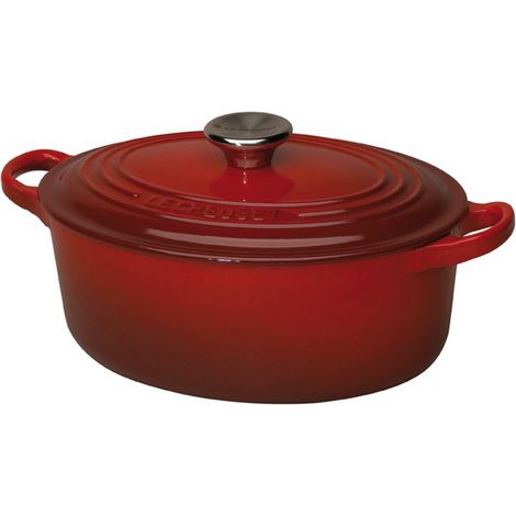 LE CREUSET Le Creuset Cocotte en Fonte Émaillée Signature avec Couvercle, 31cm, Ovale, 6,3 L, 5,705 kg, Cerise, 21178310602430