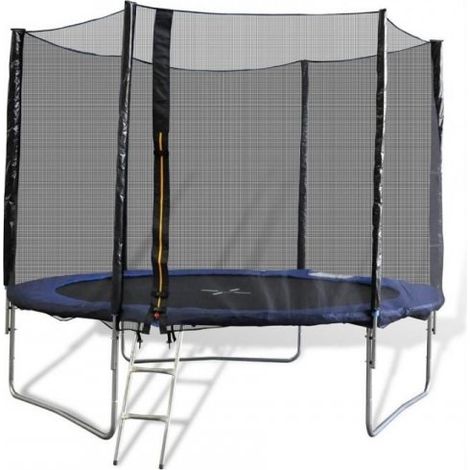 Trampolino elastico 244 cm completo di rete e scaletta Sicorage Ellyse