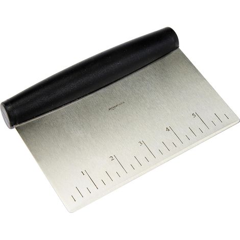 Racloir de cuisine et hachoir – Coupe-pâte en acier inoxydable de 15 cm avec poignée incurvée Outil de cuisine multifonction pour la pâtisserie et la cuisine Racloir alimentaire, hachoir et couteau (1/5)