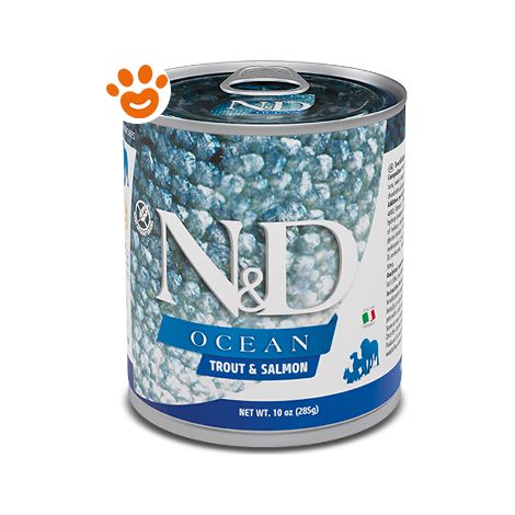 Farmina Dog N&D Ocean Adult Trota e Salmone  - Farmina Dog N&D Ocean Adult Trota e Salmone - Lattina Da 285 Gr