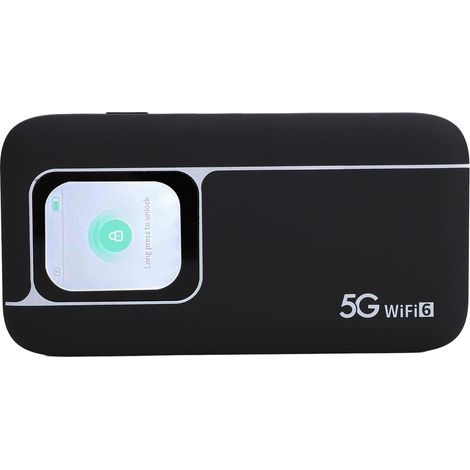 Hotspot WiFi 5G Portable, écran Tactile 2,01 Pouces 5G WiFi 6, Point D'accès Mobile de, Vitesses de Téléchargement de 2,77 Gbps, Routeur Hotspot Mobile, 16 Appareils, Batterie (1/5)