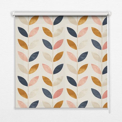 Tenda a Rullo Interna per Finestra - Tenda Filtrante Luce - Tenda Privacy - Tenda Decorativa Rettangolare - Rullo per Interni - (120 cm x 140 cm) - Foglie (1/5)
