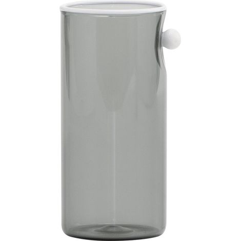 Zafferano Tumbler Haut Oyster Lot De 4 Pièces En Verre Borosilicaté Soufflé À La Main Avec Perle Décorative Couleur Grise, Design Élégant Et Moderne (1/4)