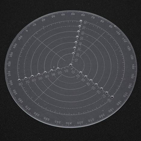 Boussole de recherche de centre rond, règle de centrage de rotation du bois de jauge de cercle de 8 pouces, diamètre des cercles de dessin clairs pour le travail de tour à bois (1/5)