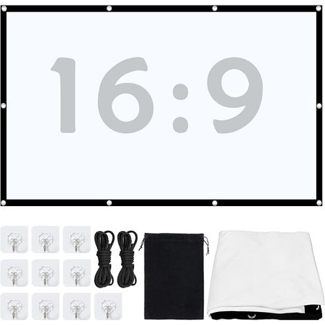 100 Inch Thicker Anti-Light 16:9 Portable Foldable Outdoor Projection Screen with Carrying Bag for Home Theater Office School Meetings and Outdoor Camping (1/5)