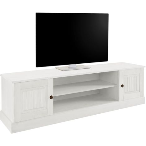 Mille-Lowboard avec 2 Portes Laque Blanche (1/4)
