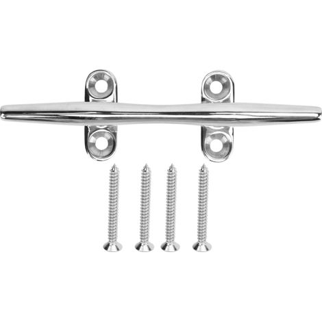 Taquets d'amarrage pour bateau à base ouverte, robustes, en acier inoxydable 316, avec vis de fixation pour ponton de bateau marin SS316‑6 pouces (1/5)