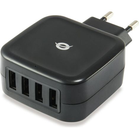 Cargador usb conceptronic althea 25w 4xusb black para casa (1/4)