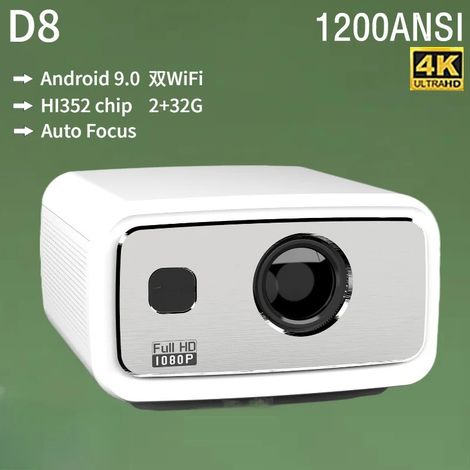 (Norme européenne blanche) Projecteur double WiFi Android 9.0, luminosité de 1200 lumens ANSI (1/5)
