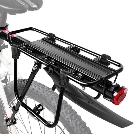 Porte-bagages vélo aluminium réglable 24-29 pouces avec réflecteur (1/5)