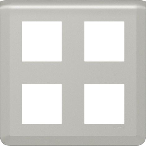 Plaque de finition Mosaic pour 2x2x2 modules alu LEGRAND 079338L (1/4)