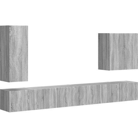 Maison Exclusive - TV-Wandregal-Set Wandmontiert 6 pcs Graues Son